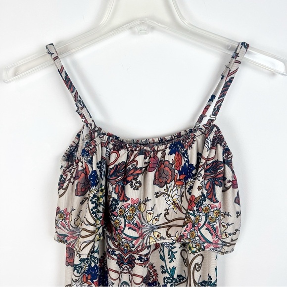 Vintage Y2K Boho Off Shoulder Floral Maxi Dress Asymmetrical Hem Hippie Gypsy S - Picture 7 of 14